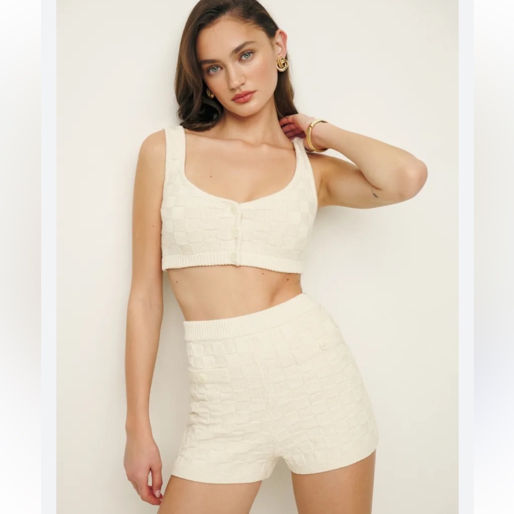 New Reformation Penny Sweater Short Set